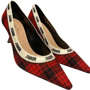 SOLD-Dior Tartan Print NWB size 38.5
